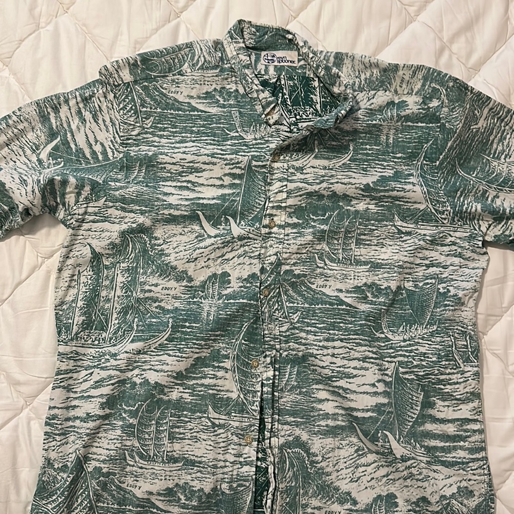 Reyn Spooner Eddy Y aloha shirt. Size XXL, cotton button down.
